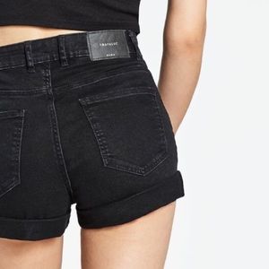 Zara Shorts Zara Trafaluc Black Cuffed High Waisted Shorts Poshmark